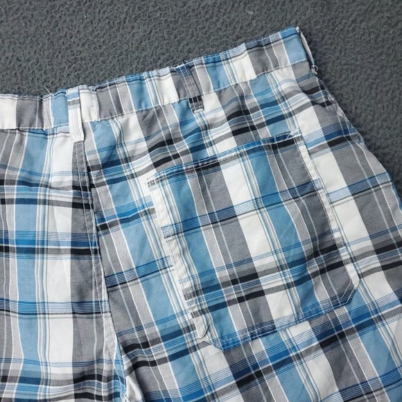American Heritage Plaid Shorts Blue Gray Mens 40 Measured - Picture 7 of 7